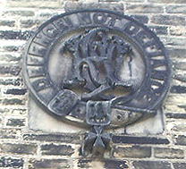 Haworth Drill Hall - Insignia reading "Defence not Defiance"